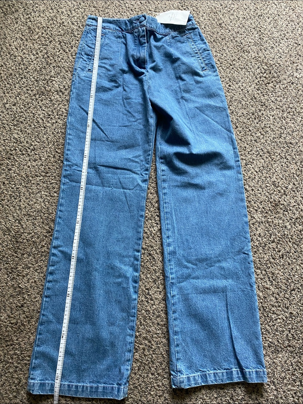 Sezane Straight-Leg Jeans in Medium Blue Wash